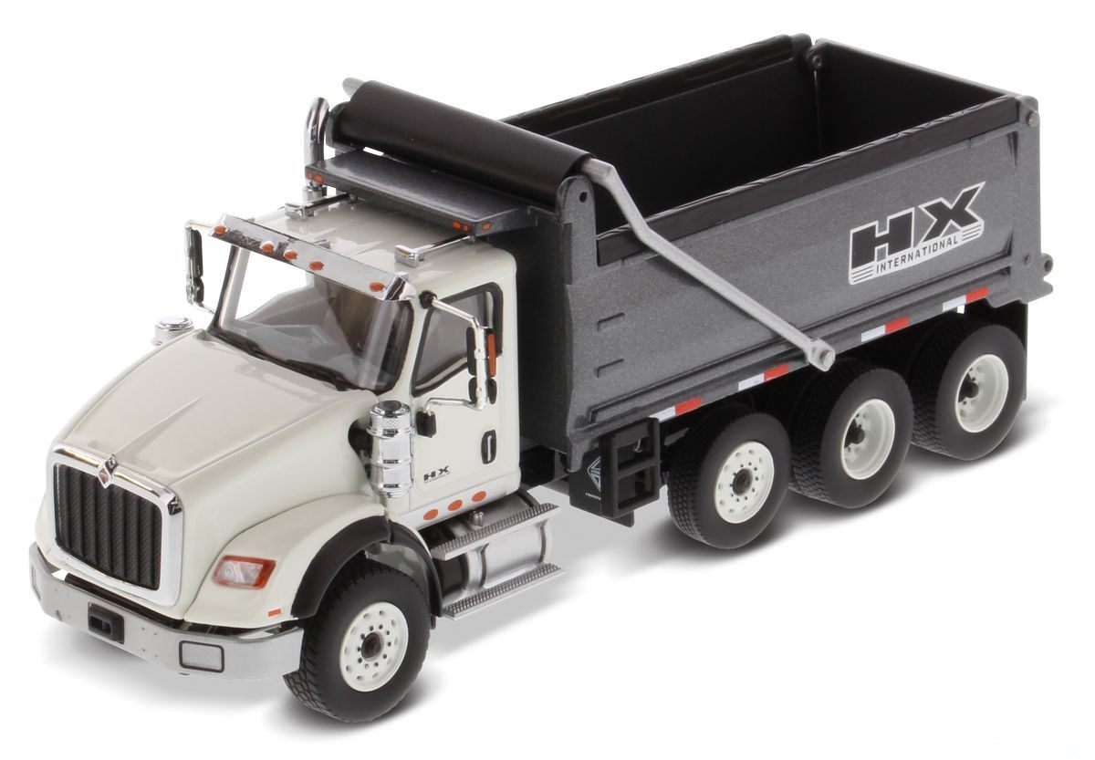 International HX620 Dump Truck Wit/Gun Metal - 1:50